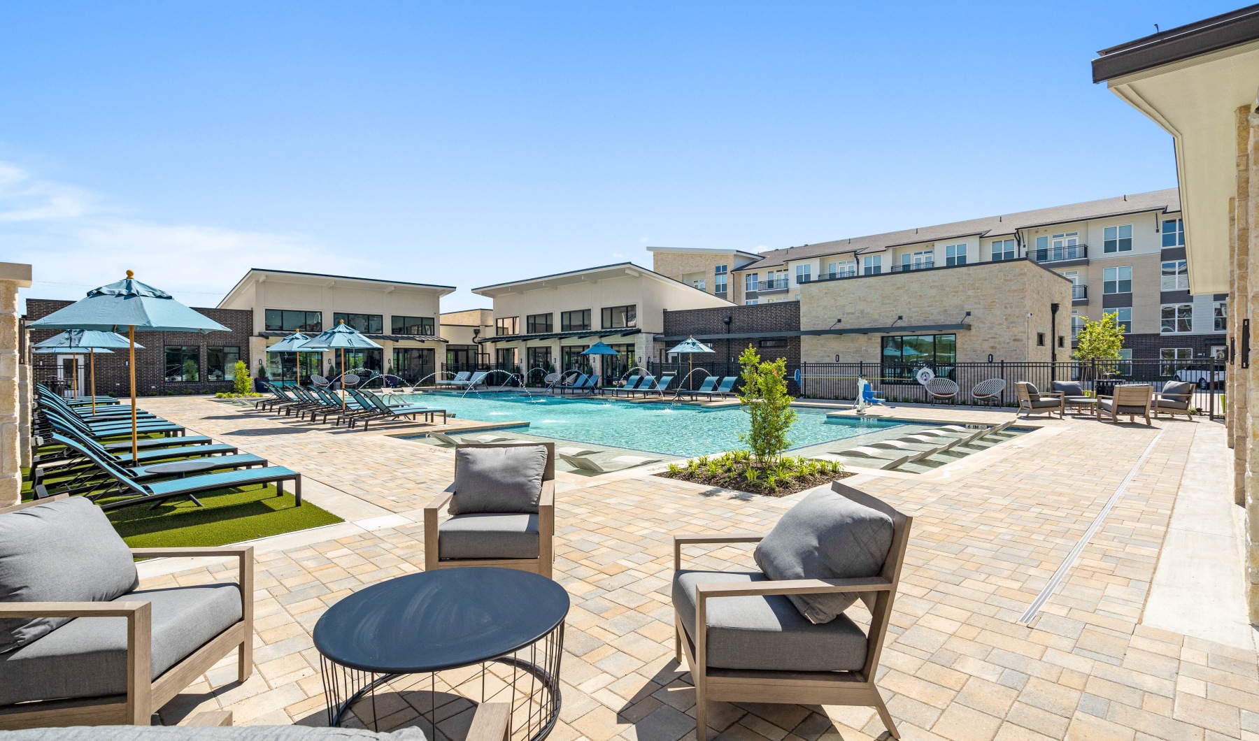 Soak up the sun Pool with seating